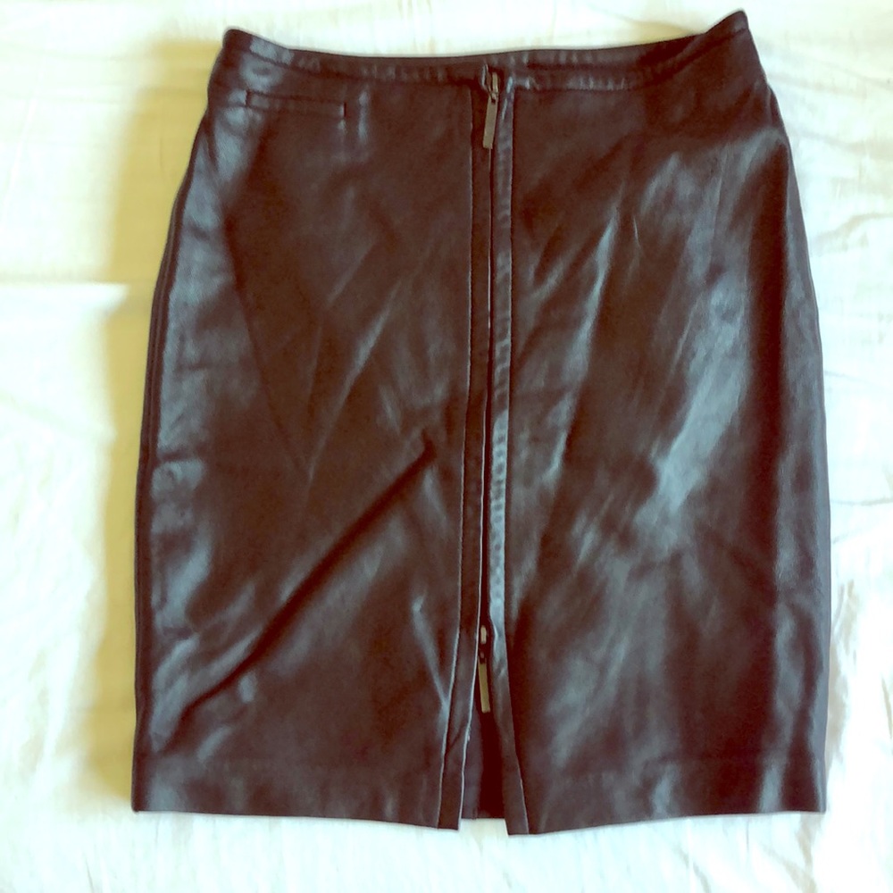 Black leather skirt